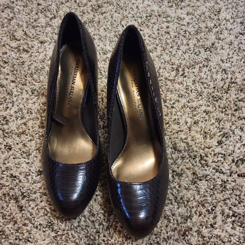 Christian Siriano for Payless Brown Snakeskin Heels Size 7